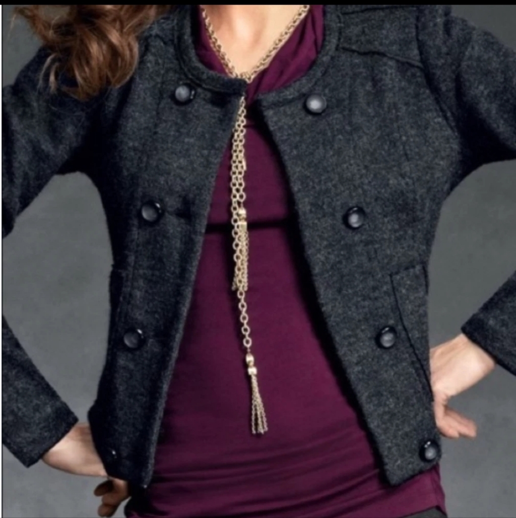 Cabi "My Fair Jacket" In Charcoal Gray, Size Xlarge